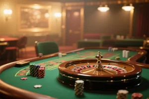 Green roulette table