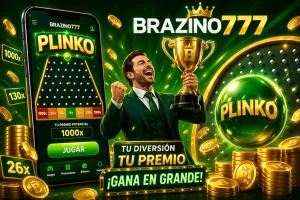 Banner Plinko Brazino777 con monedas
